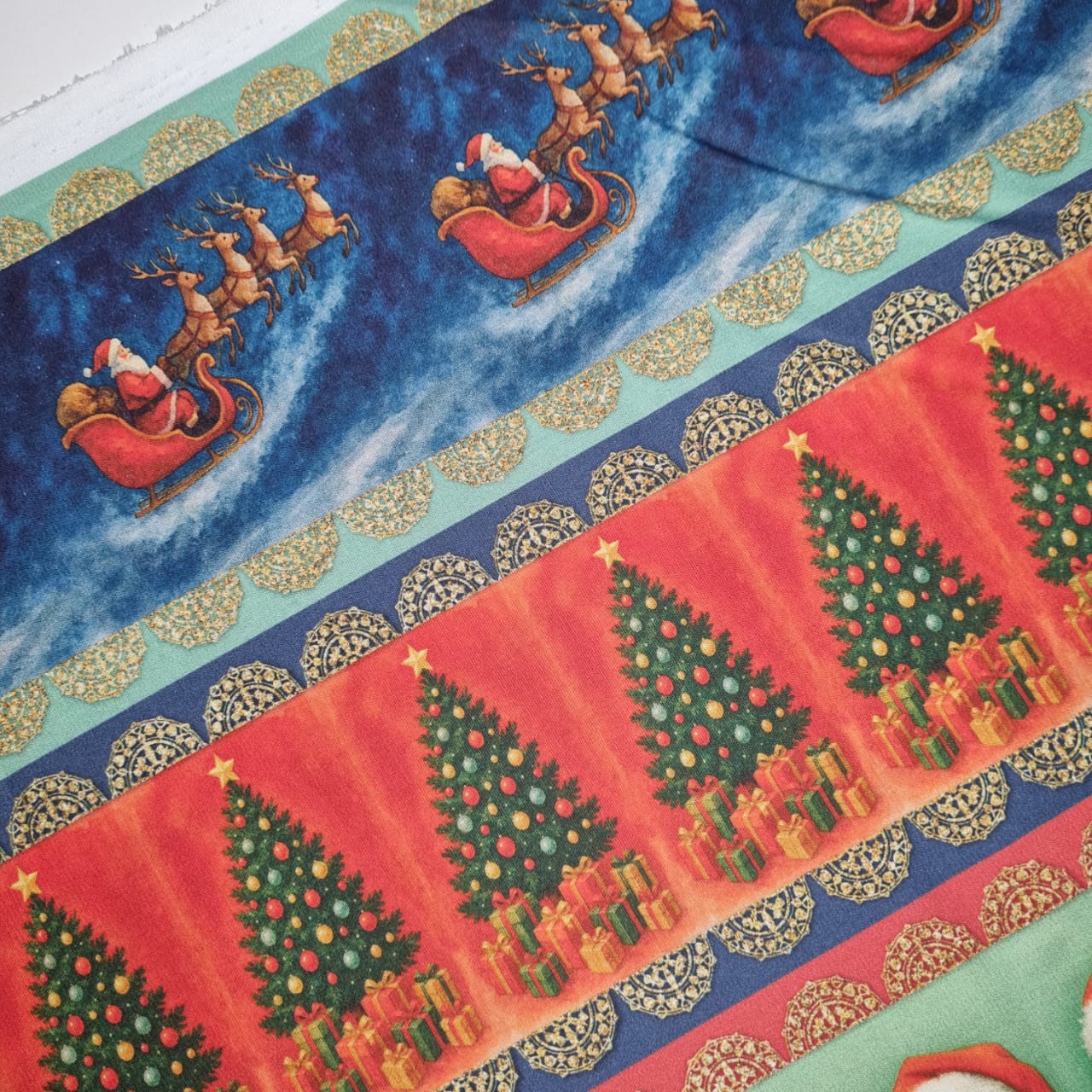 Tecido Digital Barrado Papaei Noel
