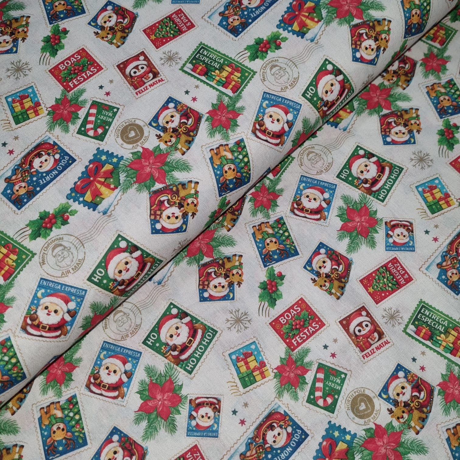 Tecido Tricoline Natalino Selos de Natal