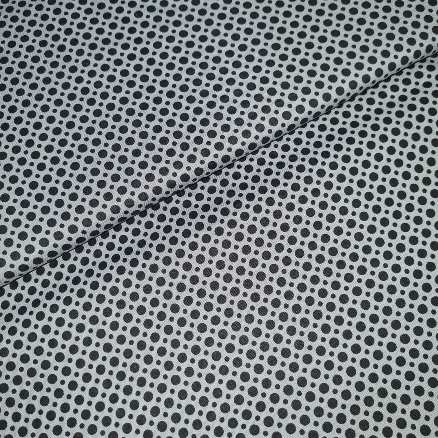 Tecido Tricoline Poa Cinza com Preto