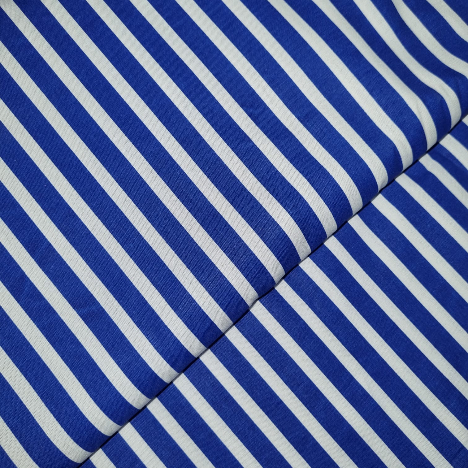 Tecido Popeline Listra M Azul Royal