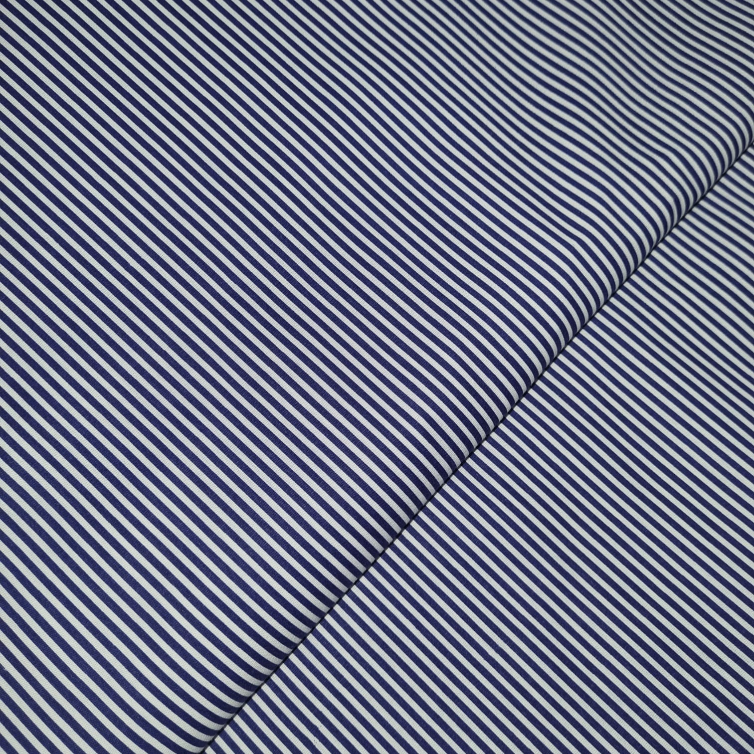 Tecido Popeline Listra P Azul Marinho