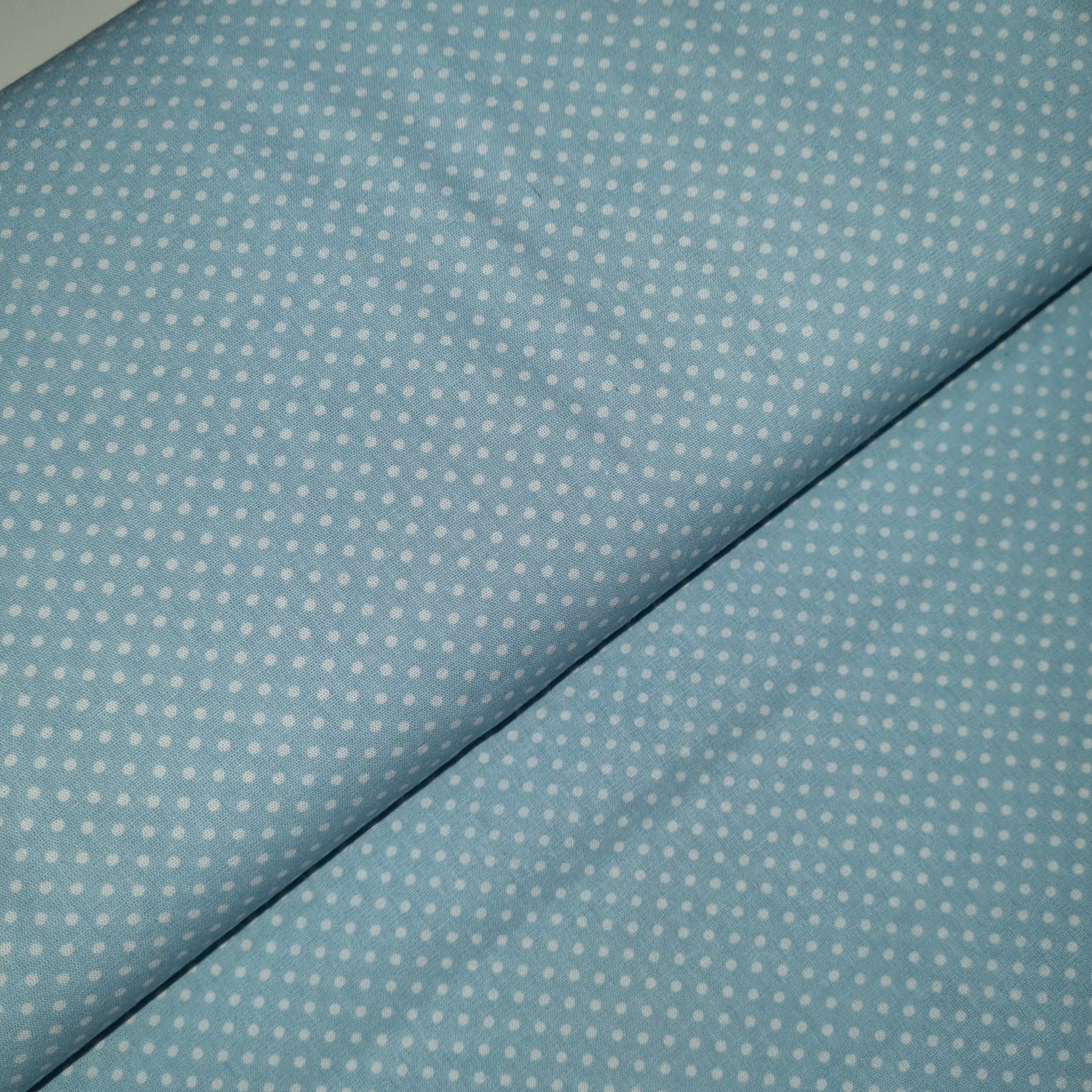 Tecido Popeline Poá Azul Bebe