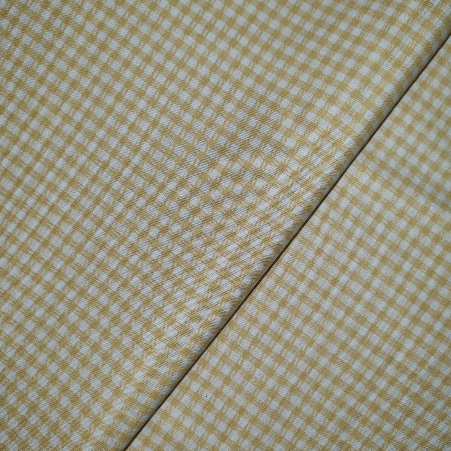 Tecido Popeline Xadrez P Amarelo e Branco