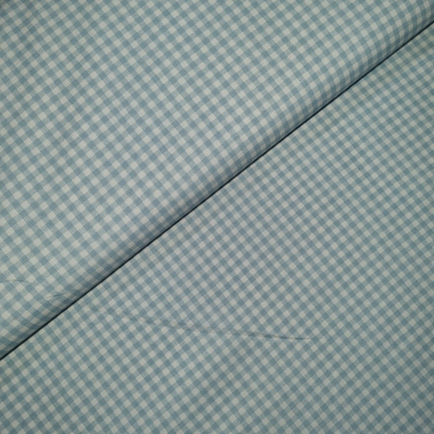 Tecido Popeline Xadrez P Azul Bebe e Branco