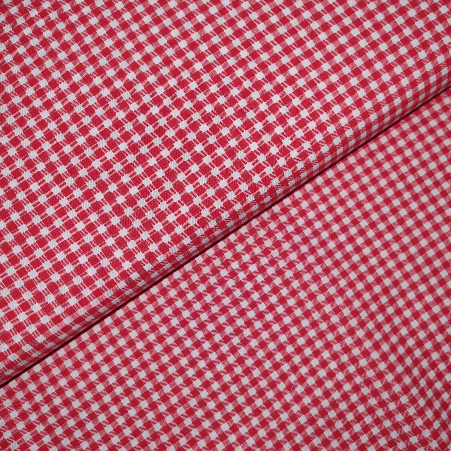 Tecido Popeline Xadrez P Vermelho e Branco