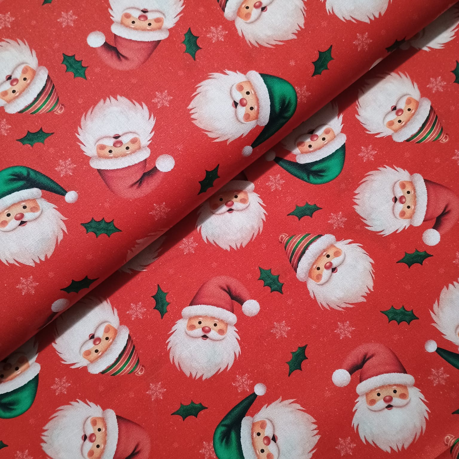 Tecido Tricoline Papai Noel 