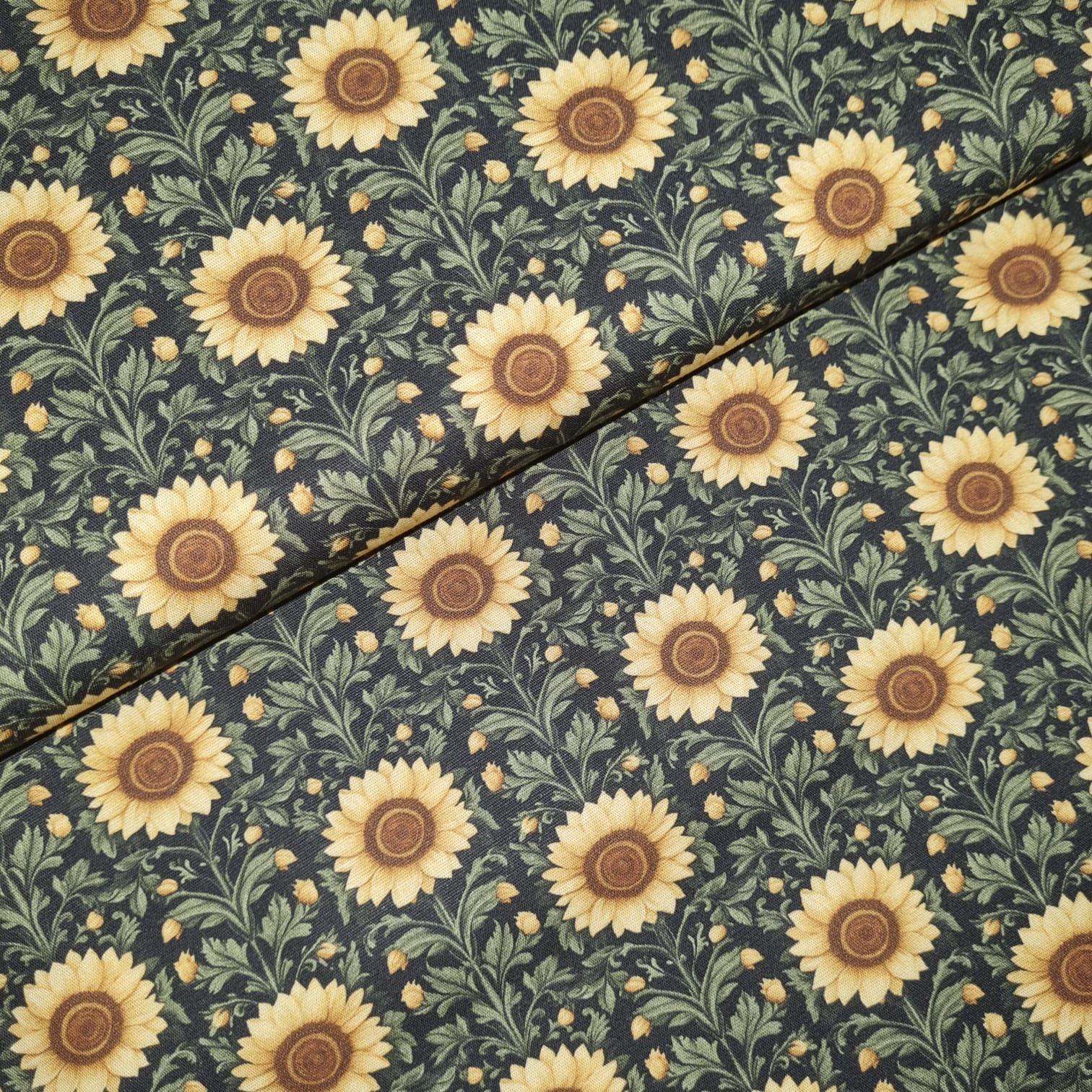 Tecido Tricoline Digital Coleção Campo Dourado Girassóis Pequeno 