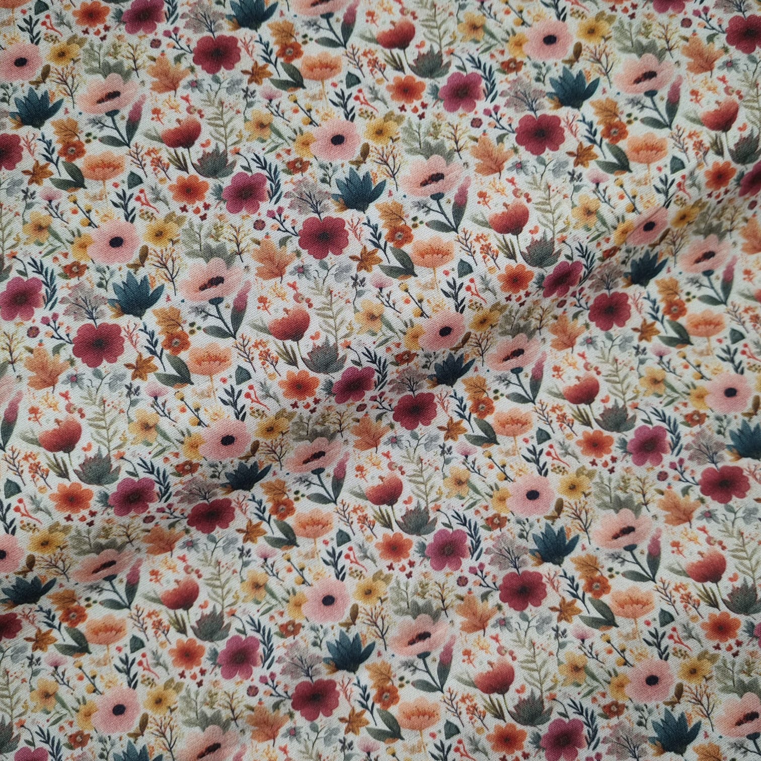 Tecido Tricoline Digital Boho  Flowers