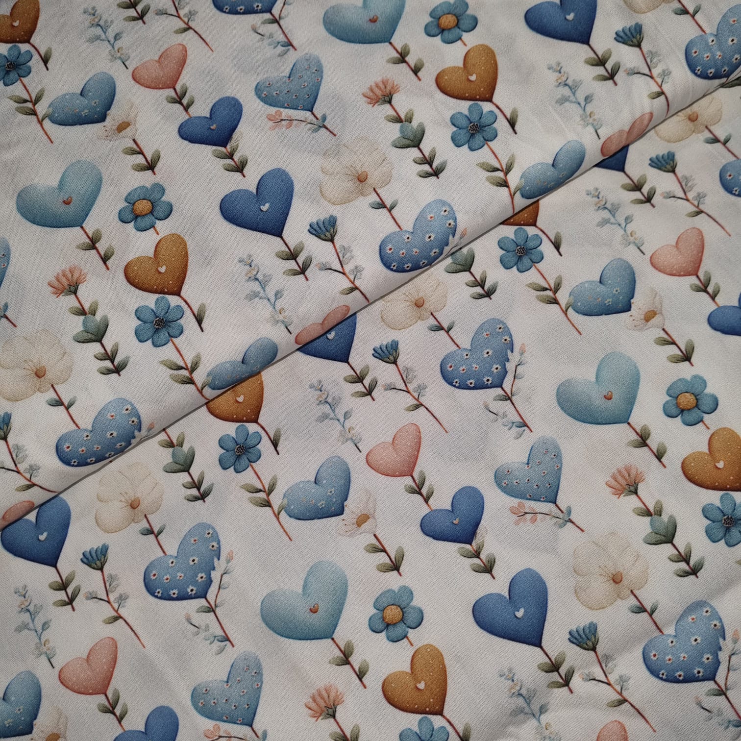 Tecido Tricoline Digital Coleção Amandita Corações