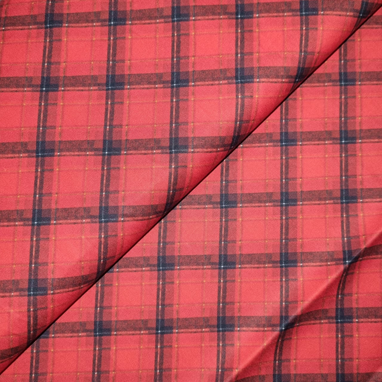 Tecido Tricoline Digital Coleção Campo & Tradição Xadrez Vermelho