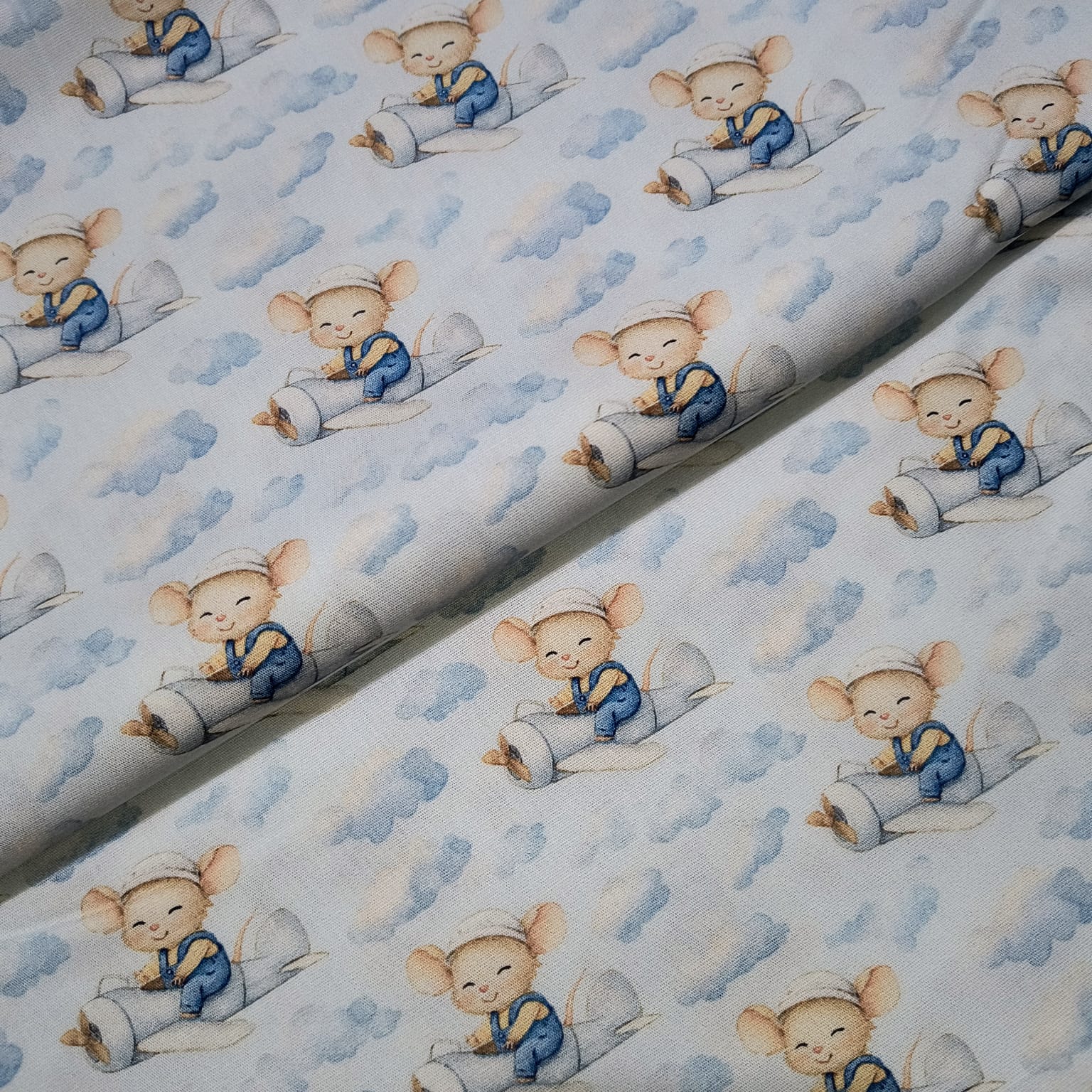 Tecido Tricoline Digital Coleção Ratinho Aventureiro Aviador