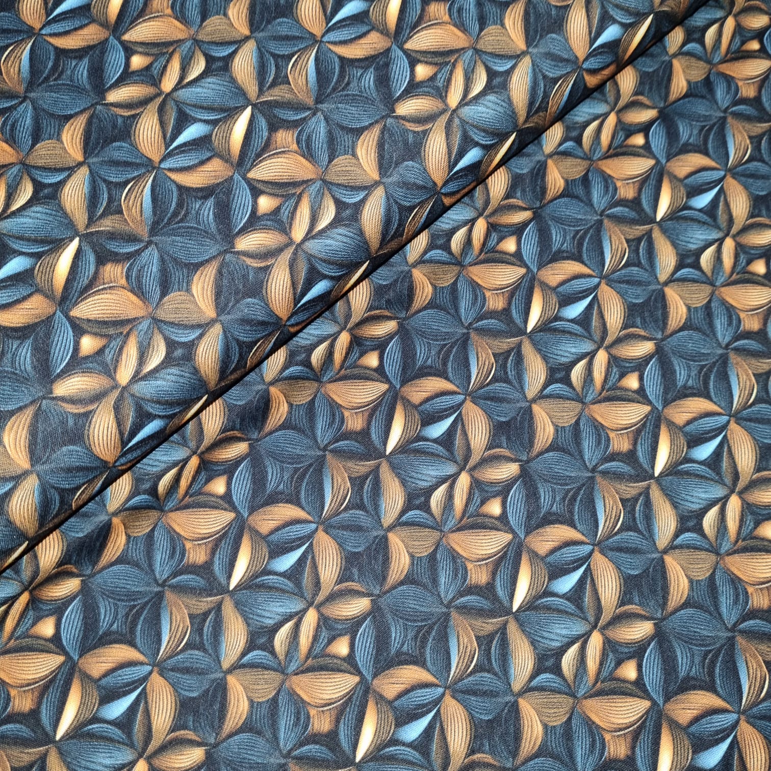 Tecido Tricoline Digital Geometrico Bronze