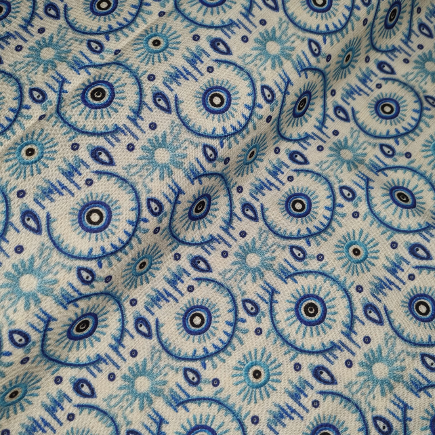 Tecido Tricoline Digital Olho Grego