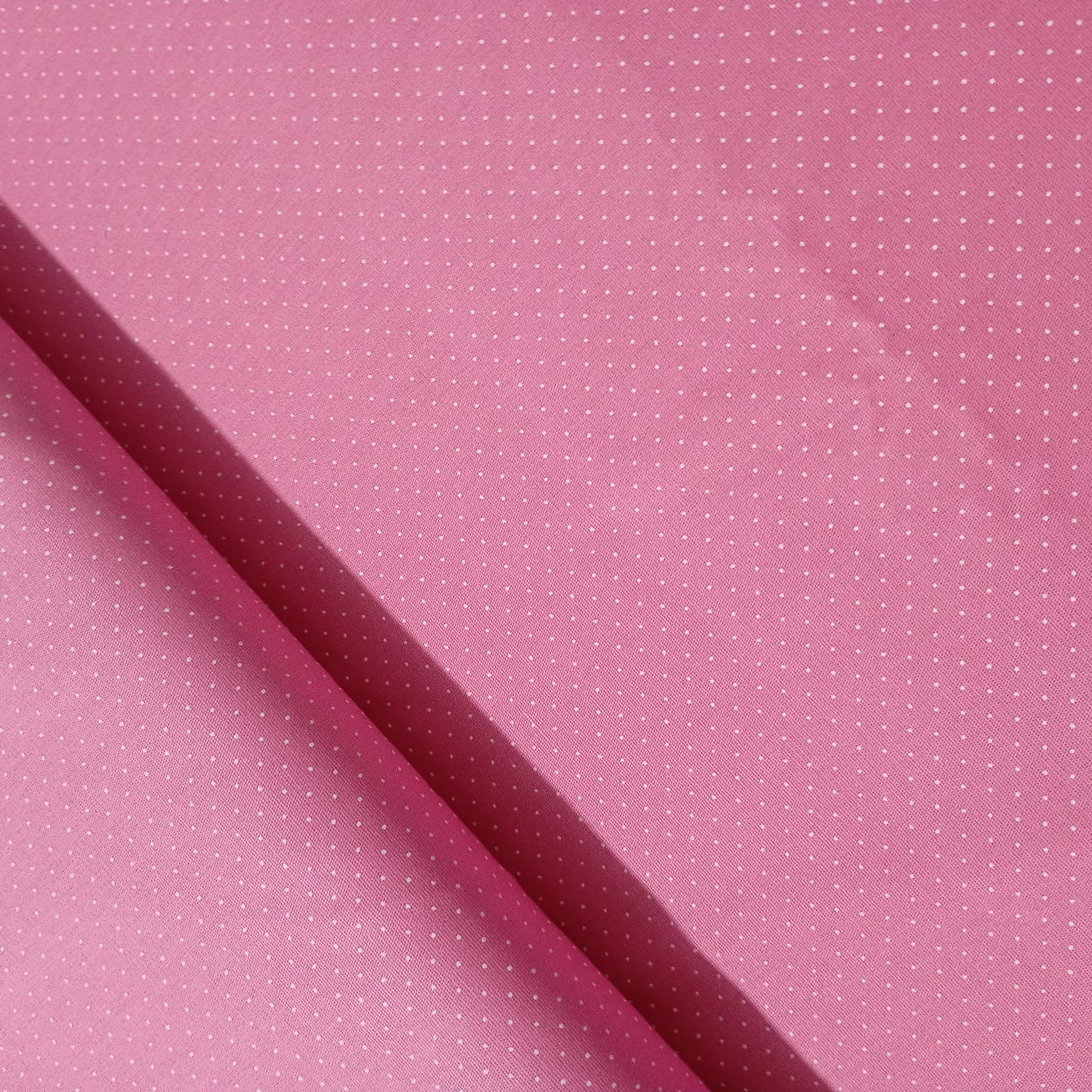 Tecido Tricoline Micro Poa Rosa Chá