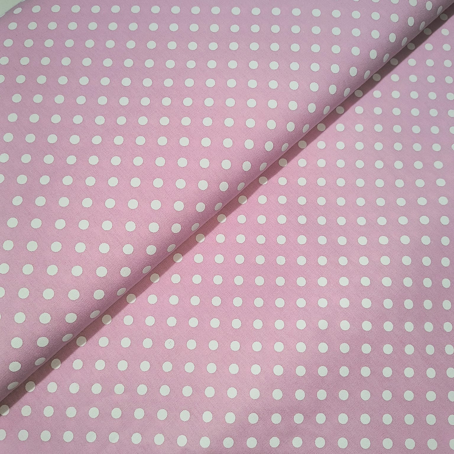 Tecido Tricoline Bola Rosa Claro