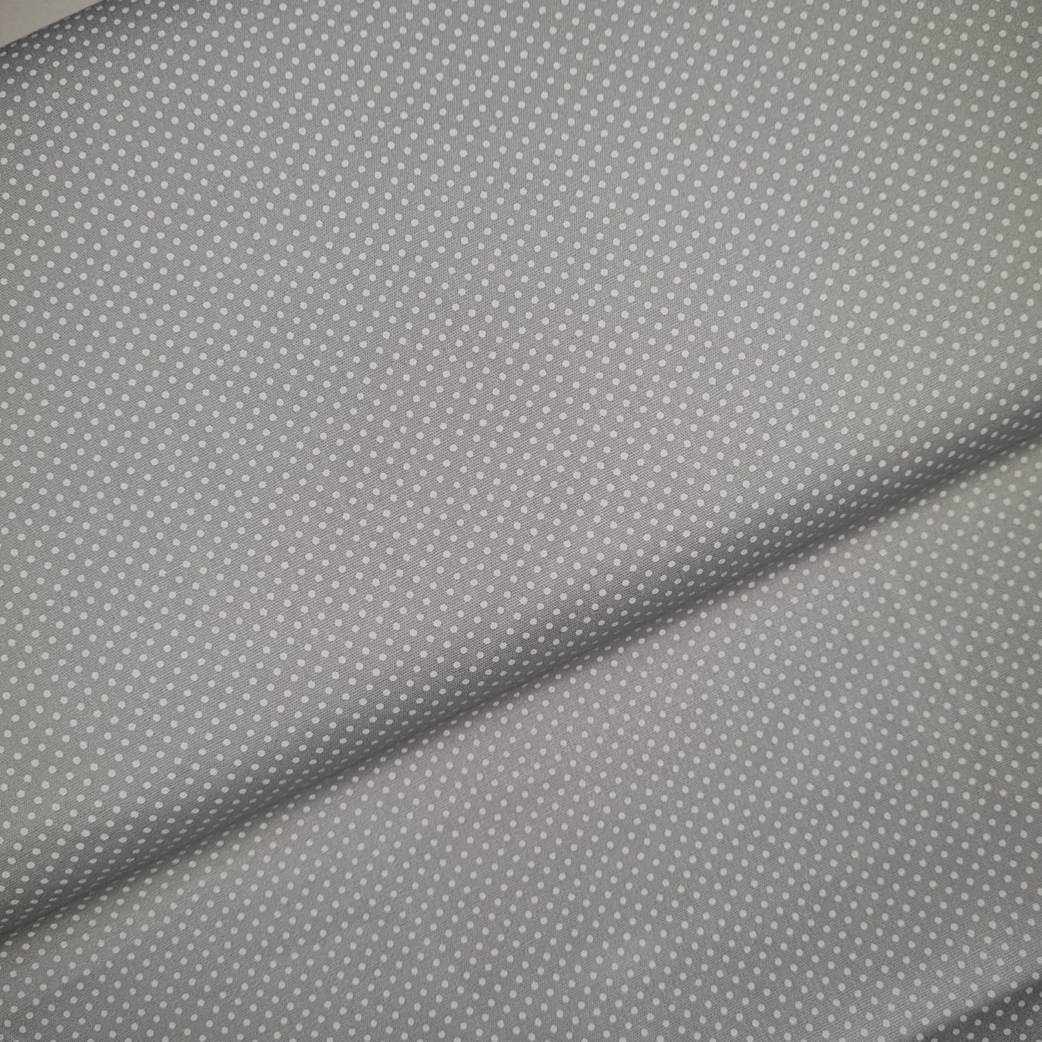 Tecido Tricoline Micro Poá Cinza Claro