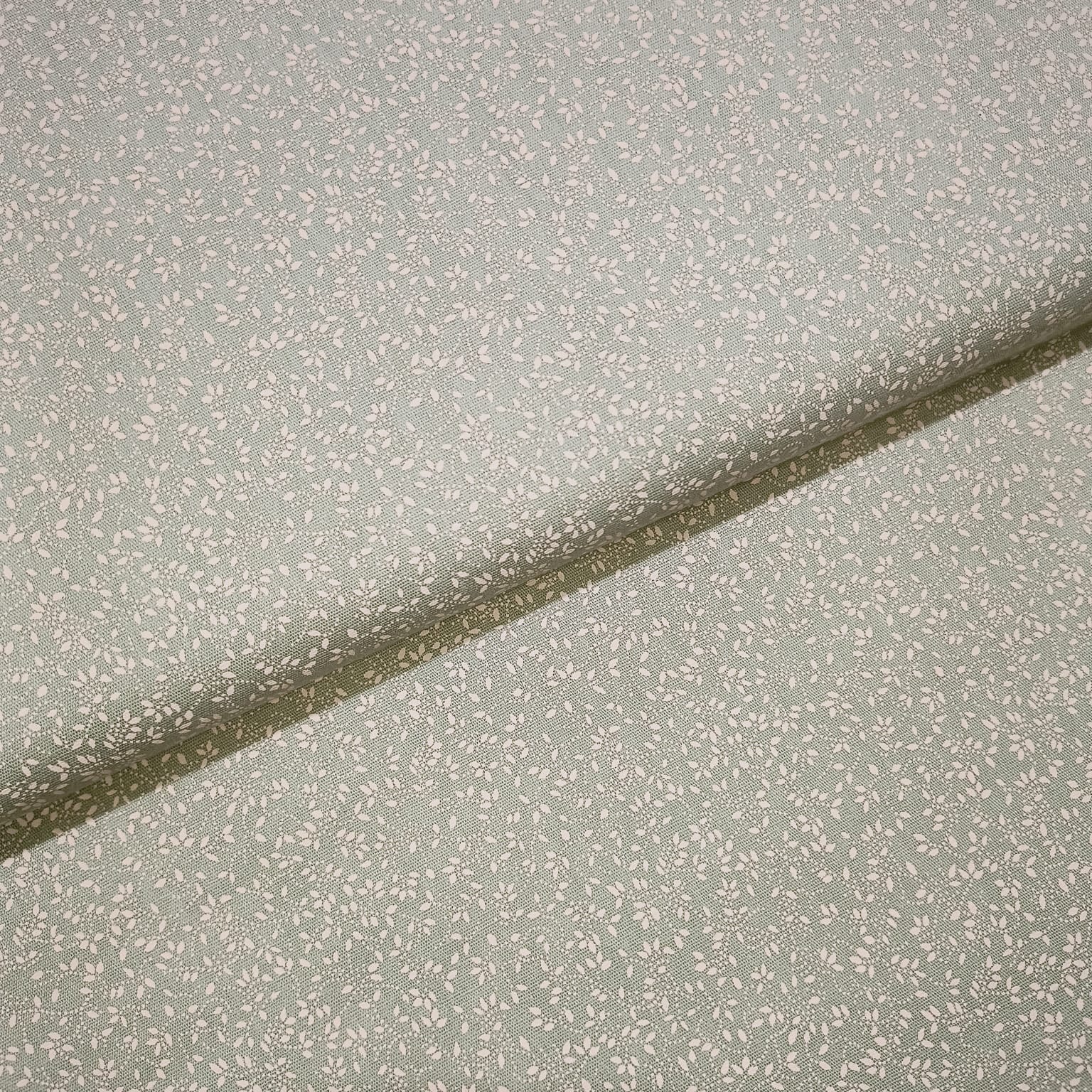 Tecido Tricoline Raminhos Florais Verde Menta