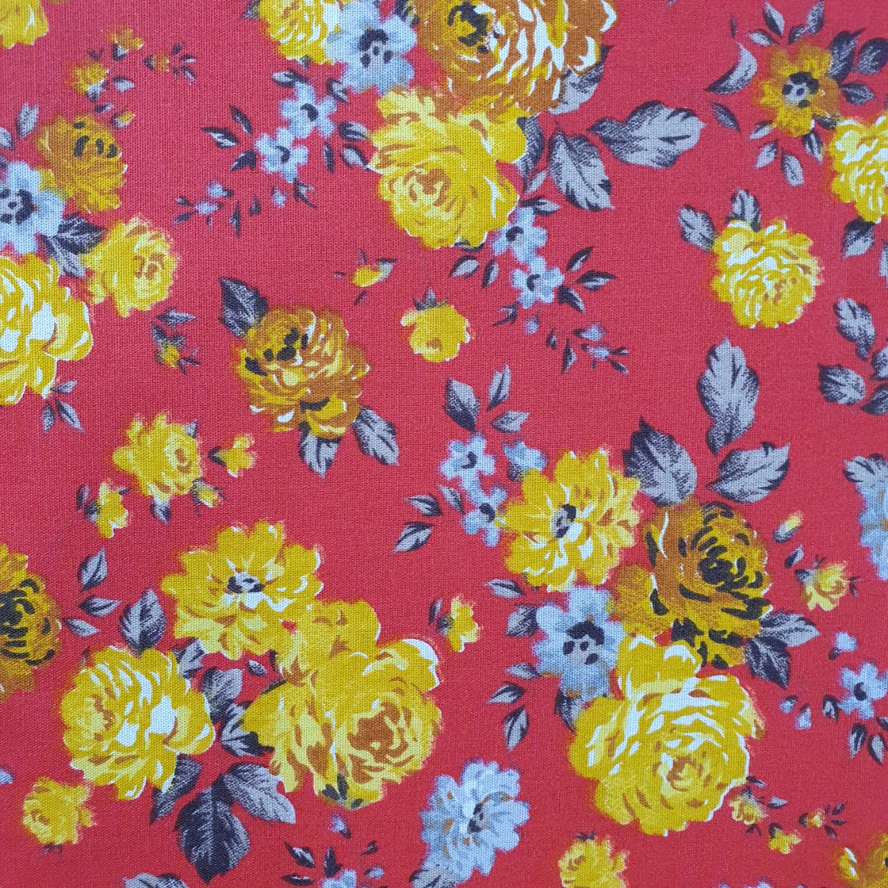 Flor Fundo Vermelho Patchworkcuritiba Qualidade Em Todas Estampas Fabricacao Nacional