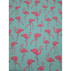 Tecido Tricoline Flamingos Tiffany