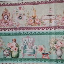 Tecido Tricoline Digital Barrado Vintage