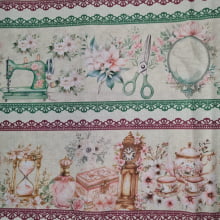 Tecido Tricoline Digital Barrado Vintage