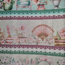 Tecido Tricoline Digital Barrado Vintage