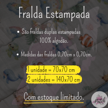 Fralda Estampada Dupla Ovelinha