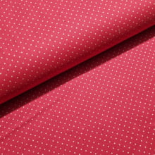 Tecido Tricoline Natalino Poa Dourado fd Vermelho