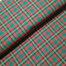 Tecido Tricoline Natalino Xadrez  c/ Fios de Ouro 6