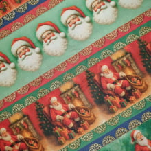 Tecido Digital Barrado Papaei Noel