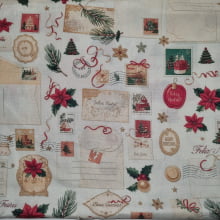Tecido Digital Círculo Natal Cartões Postais
