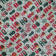 Tecido Tricoline Natalino HOHO fd Xadrez Verde