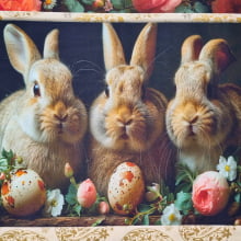 Kit Jogo Americano e Barrado Tricoline Digital Páscoa Realista