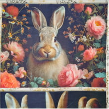 Kit Jogo Americano e Barrado Tricoline Digital Páscoa Realista