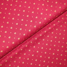 Tecido Tricoline Corações e Bolinhas fd Vermelho