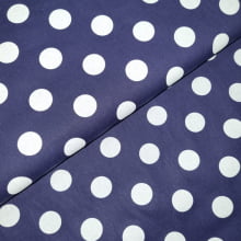 Tecido Tricoline Maxi Poa Azul  Marinho