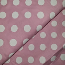 Tecido Tricoline Maxi Poa Rosa Chiclete
