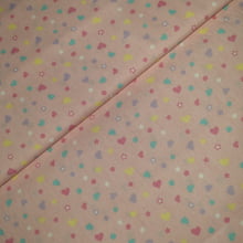 Tecido Tricoline Poa de Corações e Estrelas