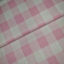 Tecido Tricoline Quadriculado Rosa com Branco