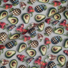 Tecido Digital Tricoline Avocados Xadrez