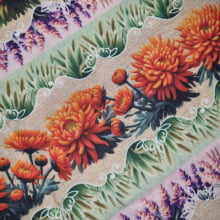 Tecido Digital Tricoline Barrado Floral