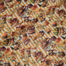 Tecido Digital Tricoline Cakes and Oranges 