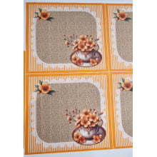 Tecido Digital Tricoline Kit Avental + Jogo Americano Cakes and Oranges