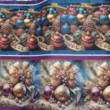 Tecido Tricoline Barrados Enfeites Natalinos 