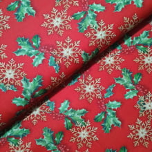 Tecido Tricoline Natal Dourado 