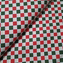 Tecido Tricoline Natal Xadrez Vermelho e Verde 