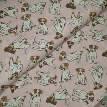 Tecido Tricoline Cachorrinhos fd Rosa