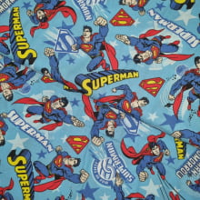 Tecido Tricoline Superman fd Azul