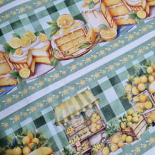 Tecido Digital Barrado Limão Siciliano