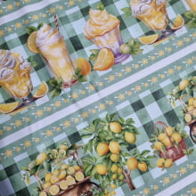 Tecido Digital Barrado Limão Siciliano